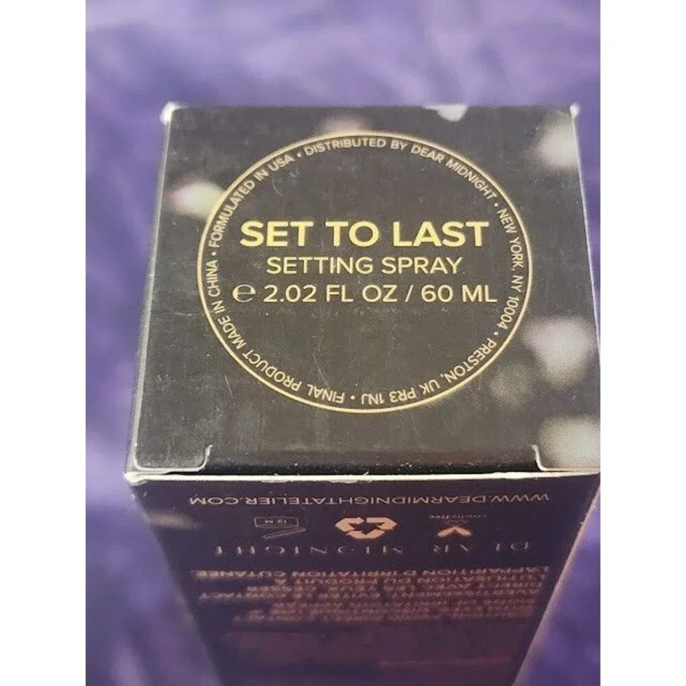 Dear Midnight Set to Last Longwear Face Makeup Setting Finishing Spray 2oz NIB